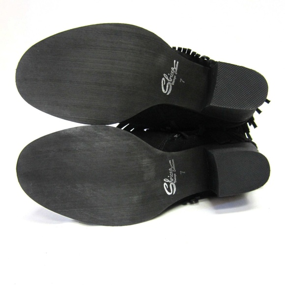 Sbicca Boots Black Fringed Heels Patience Womans - Picture 6 of 8